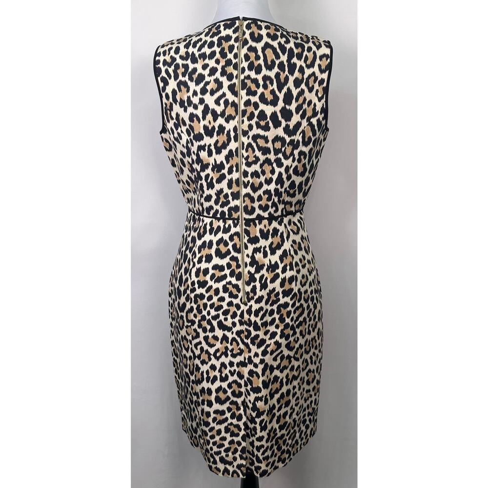 Kate Spade New York Leopard Print Sleeveless Sheath Dress Size 6 Silk Blend - Picture 3 of 11